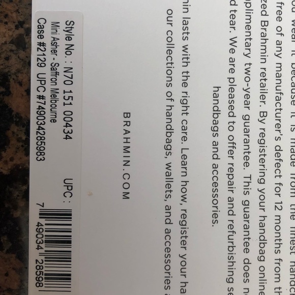 SOLD!!! NWT Brahmin Mini Asher in Saffron - Picture 5 of 7